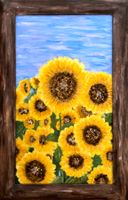 Ölgemälde mit Sonnenblumen