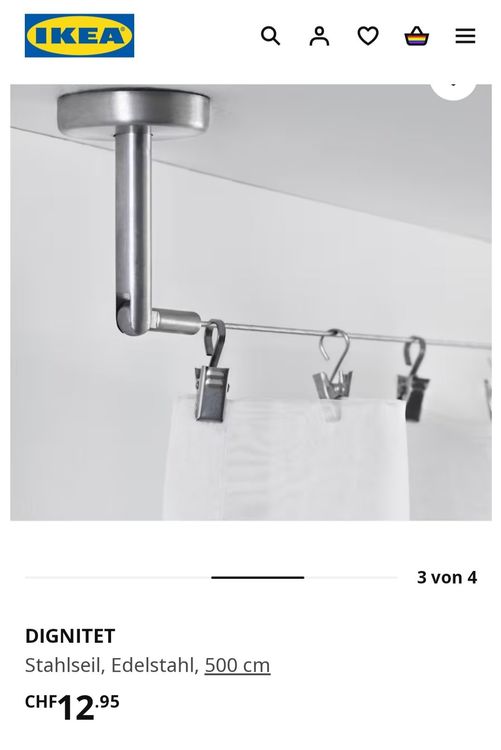 2x IKEA Dignitet Stahlseil / Neupreis 25.90 CHF (Neu und ...