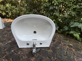 White Ceramic Sink with Faucet - Ready to Install! 53