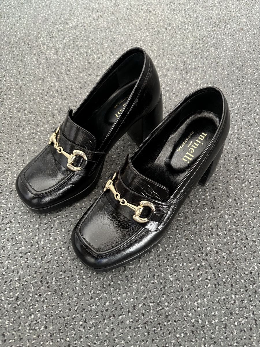 Scarpe da donna: Minelli mocassins à talons noirs – Usato da Genève venduto da td7