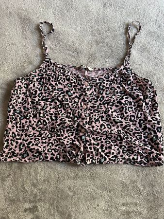 Top d'été léopard rose, Parfait pour la plage! - Taille M