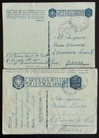 2 Italien Feldpost Karten 1942 Posta Militare Militarpost