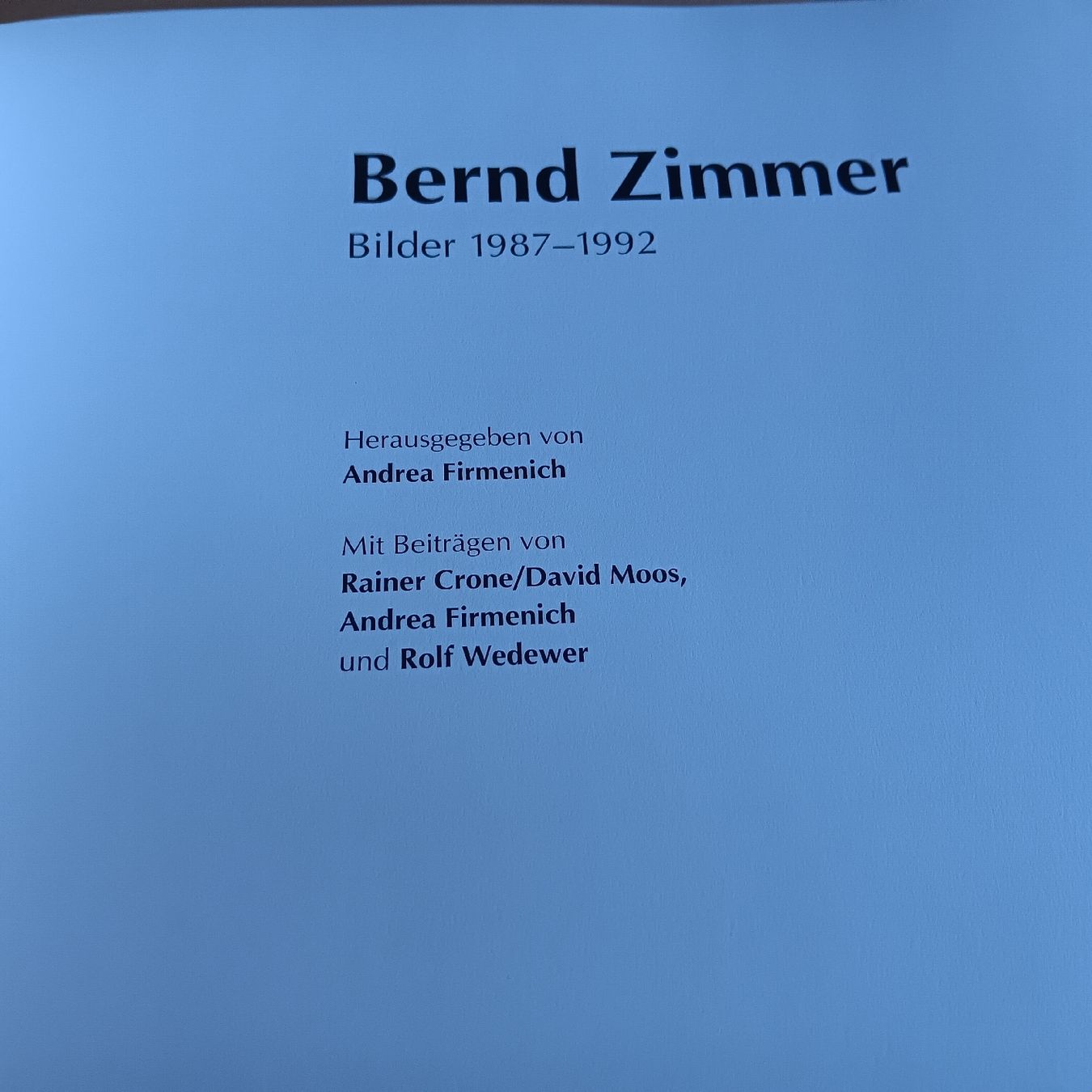 Libri: Bernd Zimmer Bilder 1987-1992 – Usato da Chur venduto da chr_b2cn 1
