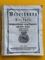 Verbott ansehend die ... Burger Rechte u Land Rechte 1782