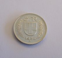 Münze 5 Franken 1952, der gesuchte Jahrgang !!  (fast stgl)