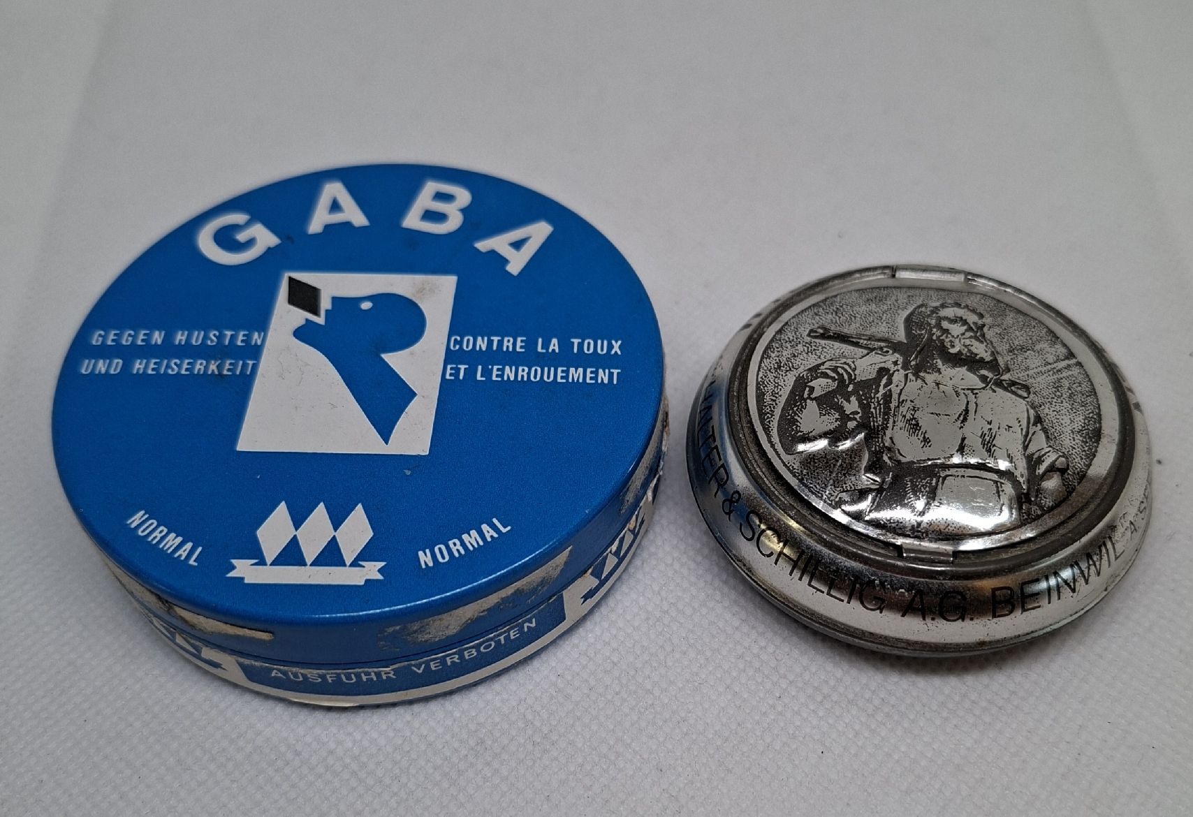 Zuccheriere: Vintage GABA Hustenbonbon Dose & Wybert Döschen – Usato da Ipsach venduto da jpbo 1