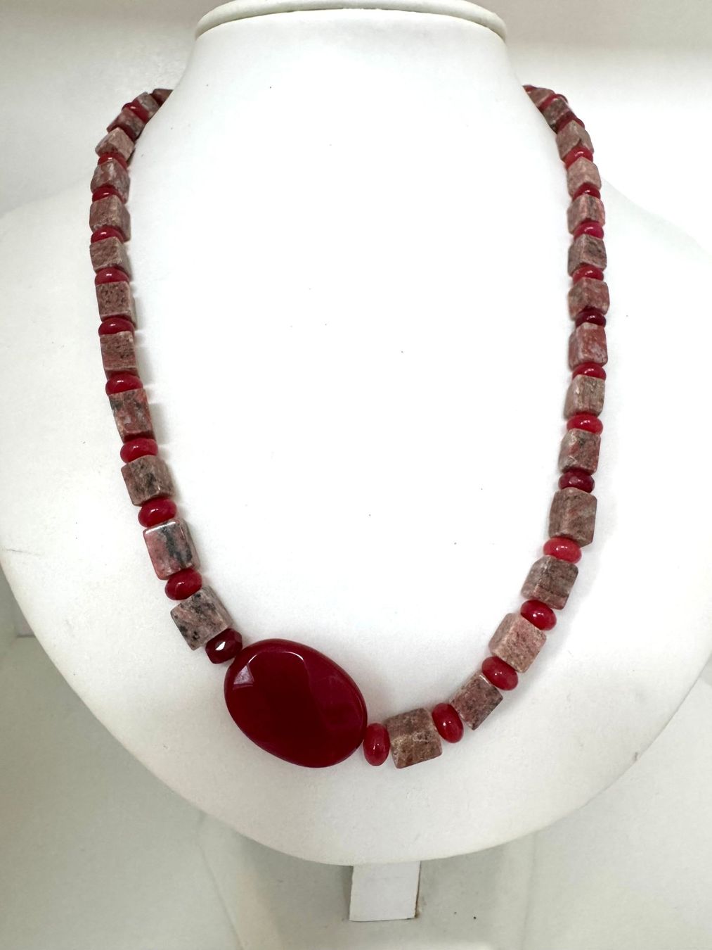 Catenine: Halskette Rhodonit, Jade – Nuovo (secondo la descrizione) da Biberist venduto da tl-schmuck