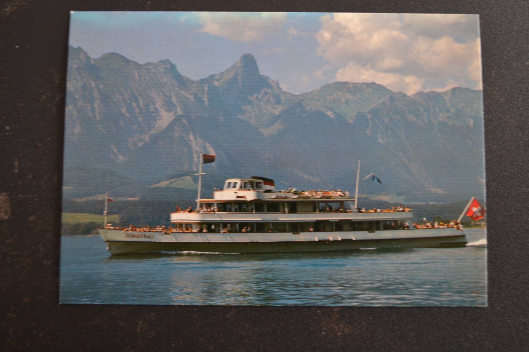 Cartoline postali: AK MS Jungfrau Thunersee mit Stockhorn – Usato da Beinwil am See venduto da kajak55