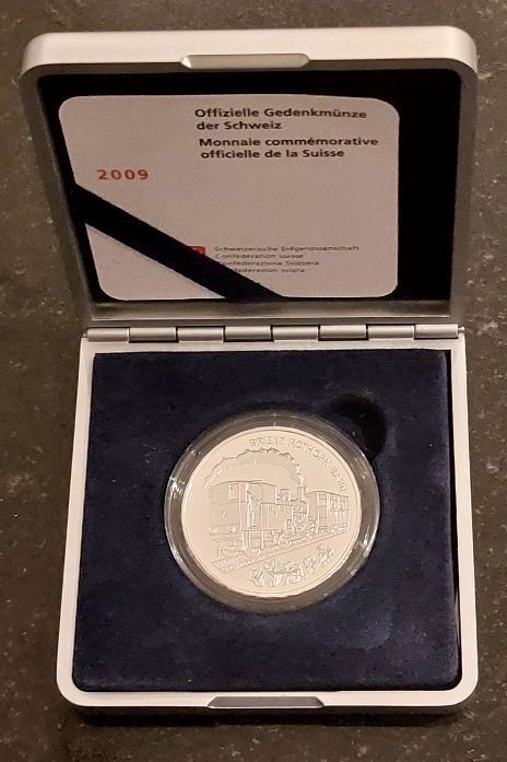 Alle Münzen: 20 Franken 2009 Silber pp Brienz-Rothorn-Bahn Box – Neu (gemäss Beschreibung) aus Arch von moneyswiss