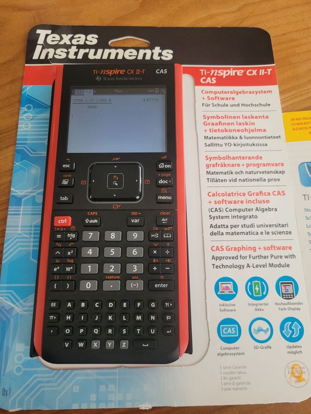 Calcolatrici tascabili: Texas Instruments TI-nspire CX II-T CAS – Usato da Reinach BL venduto da helix16