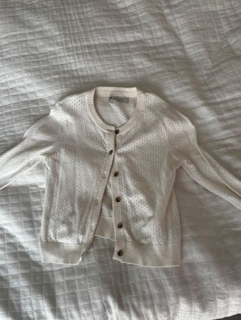 C&A Premium Cardigan Gr. 122 weiss gestreift