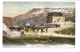 Furka - Passhöhe (UR/VS) Hotel - Postkutsche - um 1910