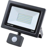 LED Flutlichtstrahler flach 50 Watt mit Bewegungsmelder
