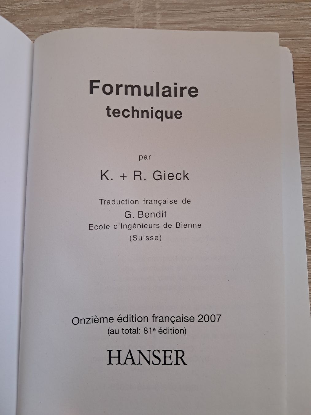 Bücher: GIECK - Formulaire technique, 11ème édition  – Neu (gemäss Beschreibung) aus Tramelan von MattX 5