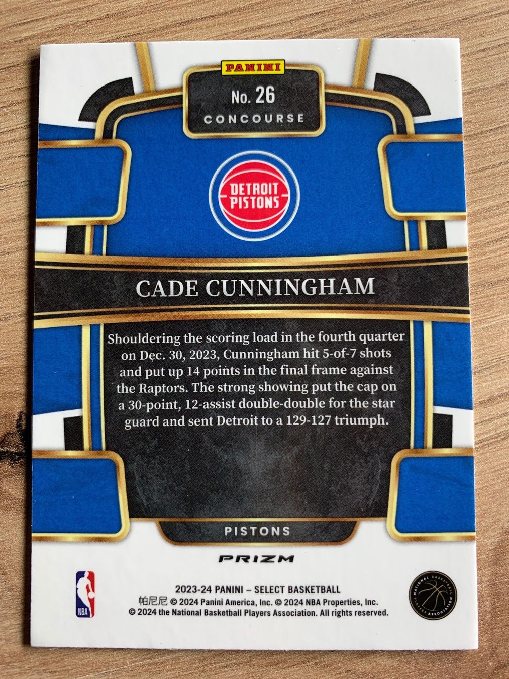 Nba Cartes à collectionner: NBA Cade Cunningham BLUE PRIZM Select 23/24 – D'occasion à Netstal par Clutch79Cardz 1