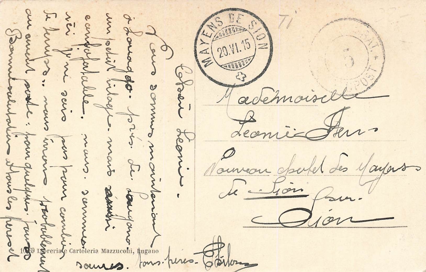 Cartoline postali: Lugano (TI) – Usato da Biasca venduto da Blenio71 1
