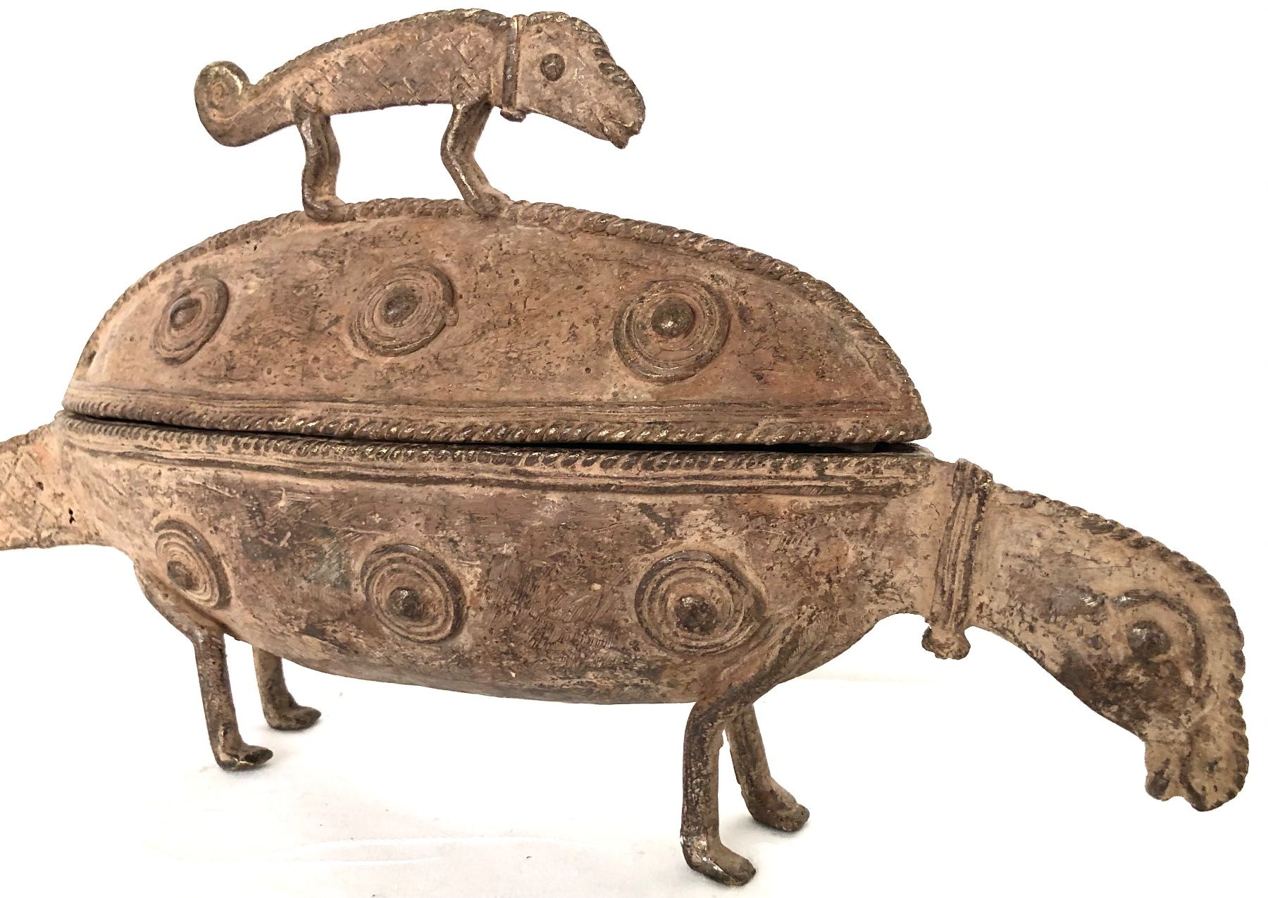 XXL wunderschönes alte Bronze Schatulle Chamäleon L 37 cm (D'occasion ...