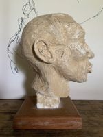 Skulptur Statue Büste Portrait Kopf von Mann aus Gips Afrika