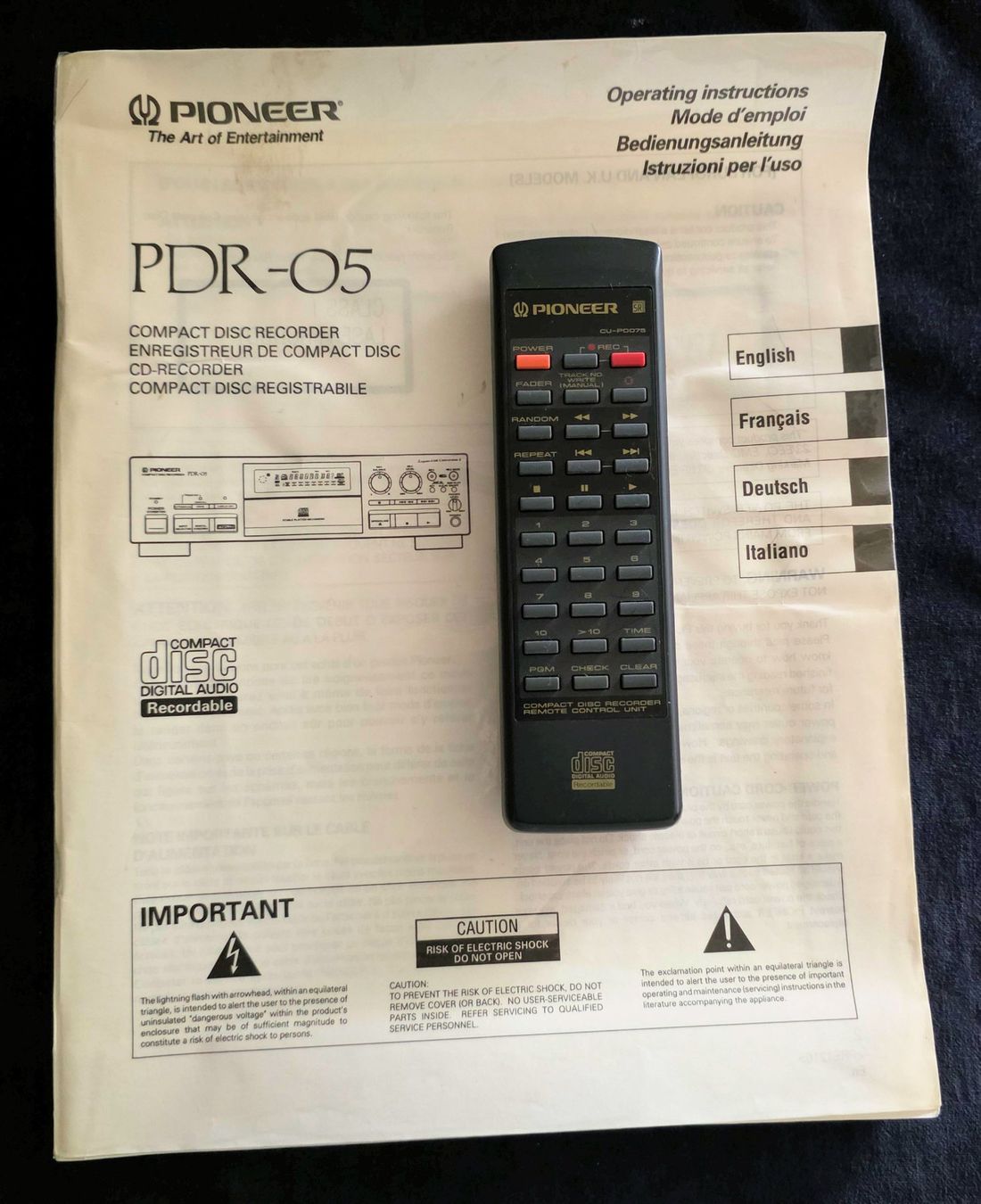 Pioneer Aufnahmegeräte: Pioneer Audio-CD Recorder PDR-05 – Gebraucht aus Adlikon b Regensdorf von Fleiwagon 6