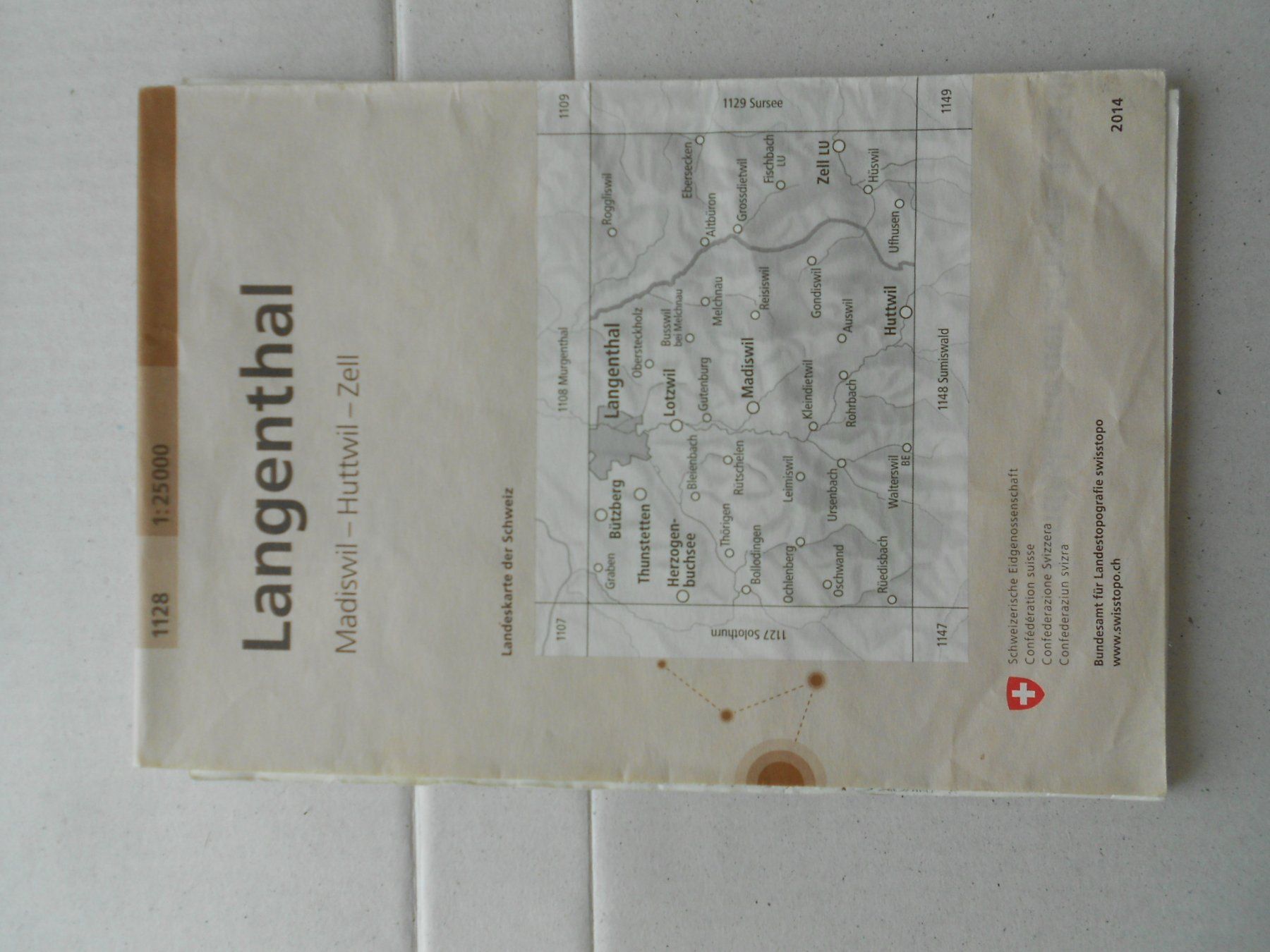 Cartine & Atlanti: Landeskarte Nr. 1128, Langenthal – Usato da Wettingen venduto da Andromeda26