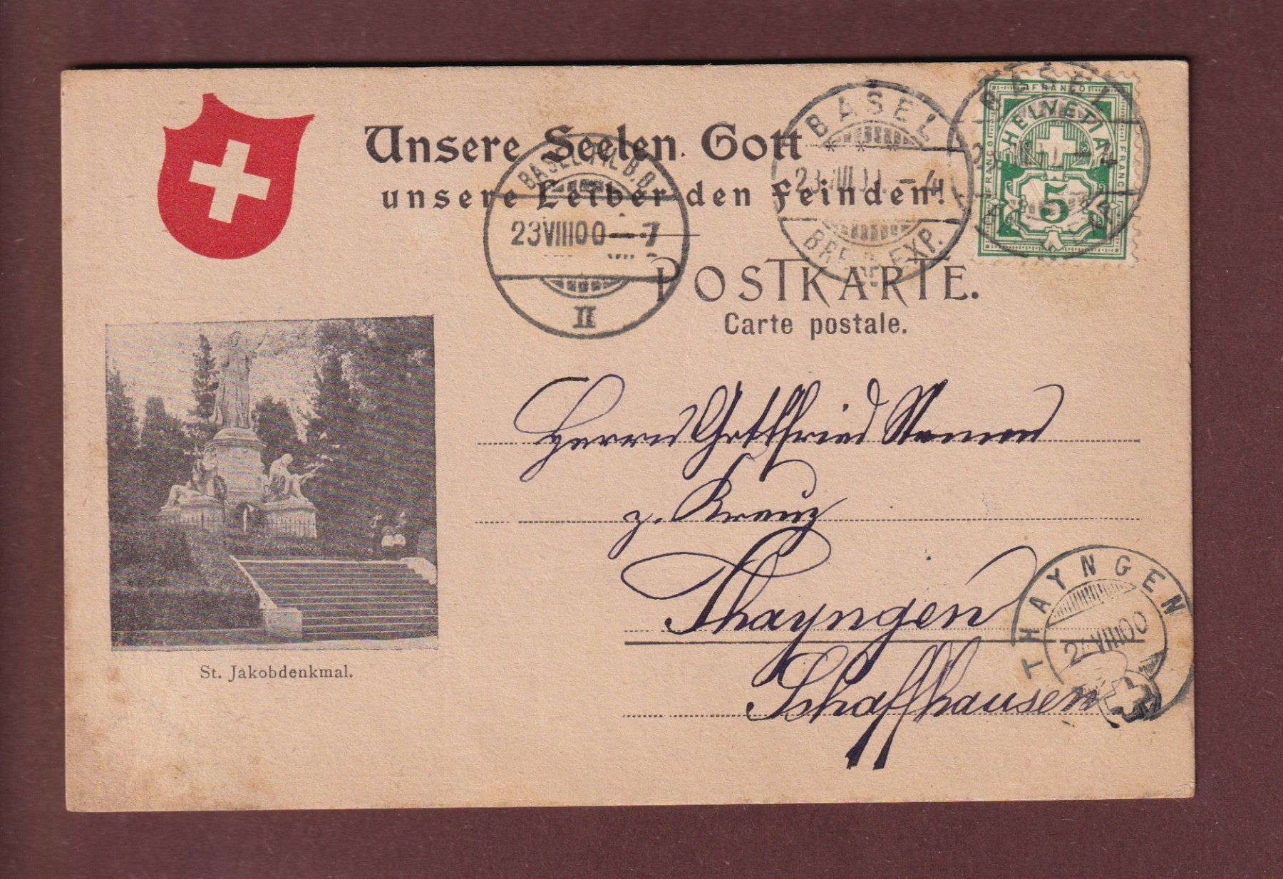 Cartoline postali: BASEL - St. Jakobschlacht Feier - 1900 – Usato da Pully venduto da nicecards 1