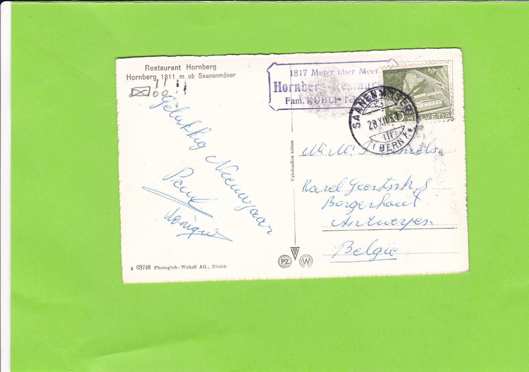 Cartoline postali: Restaurant Hornberg – Usato da St. Peterzell venduto da neckertal 1