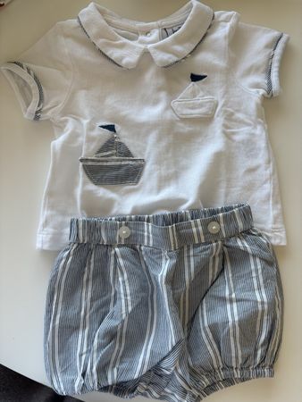 Baby Set Fagottino T-Shirt und Hose 6-9 Monate weiss