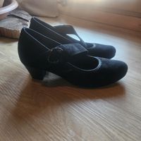 Schwarze Wildleder Gabor Dirndl Pumps  , Grösse 4 1/2  NEU