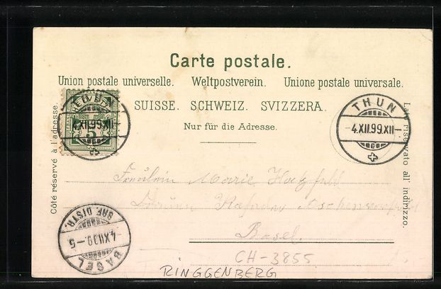 Cartoline postali: Litho Ringgenberg, Blick auf den Brienze – Usato da Berlin venduto da bartko-reher 1