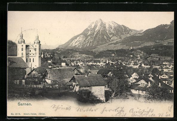Ansichtskarten: AK Sarnen, Blick auf den Ort, 1904 – Gebraucht aus Berlin von bartko-reher