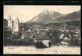 AK Sarnen, Blick auf den Ort, 1904