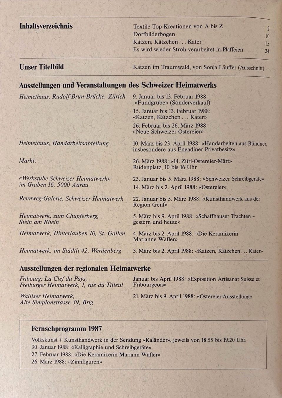Riviste & Magazine: Schweizer Heimatwerk - Heft 1/1988 – Nuovo (secondo la descrizione) da Sarnen venduto da Livres 1