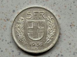 1952 5 Franken selten Top-Jahrgang um vz.