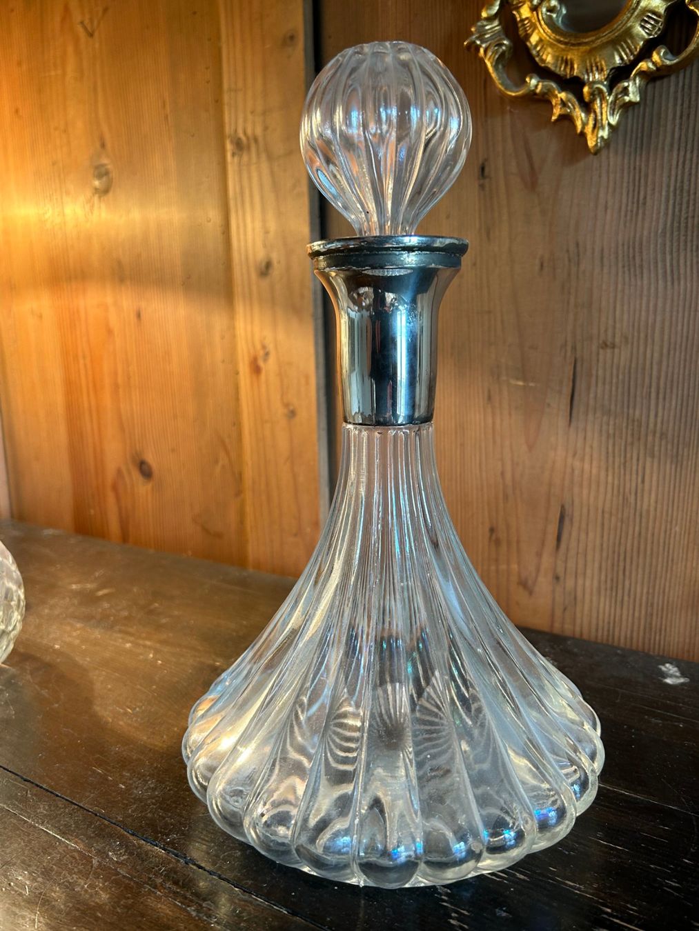 Karaffen: Vintage Glas Dekanter versilberter Hals – Gebraucht aus Sugiez von brockicenter 2