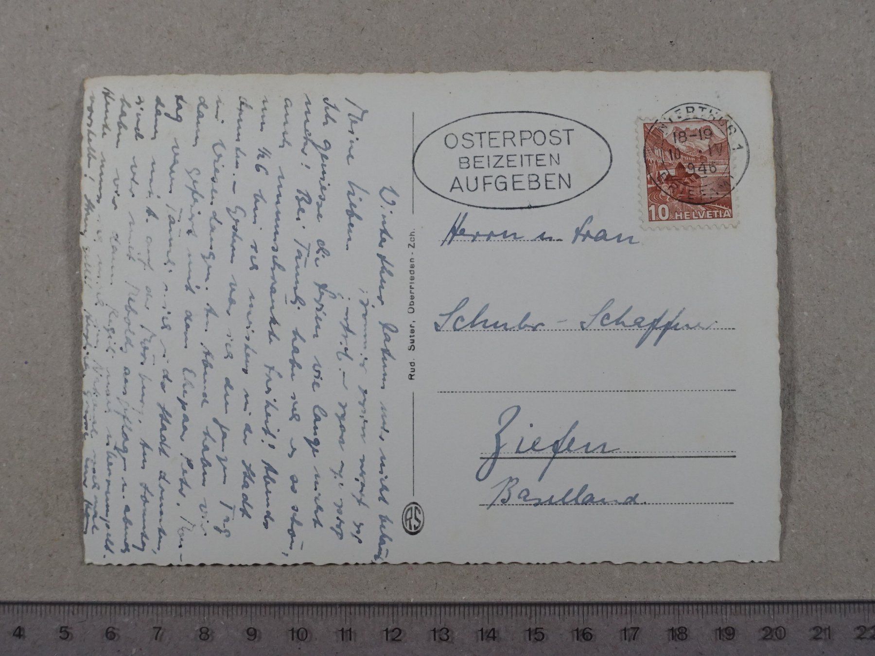 Cartoline postali: Winterthur, 1946, Kaserne – Usato da Lenzburg venduto da fh1 1