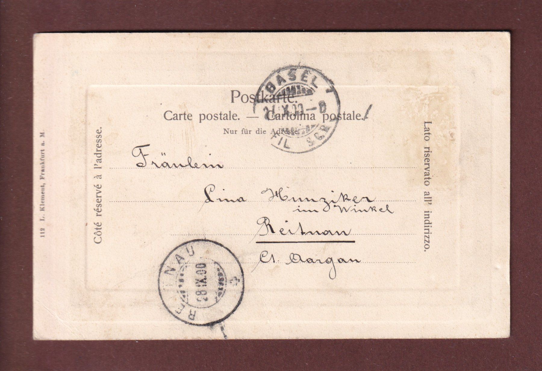 Cartoline postali: Gross-BASEL mit alter Rheinbrücke - 1900 – Usato da Pully venduto da nicecards 1