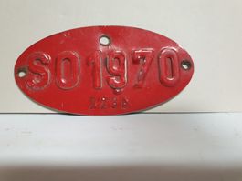 Fahrradnummer Velonummer Nummer für Anhänger 1959 Solothurn