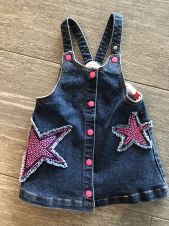 Marines Jeanskleid mit Sternen, Grösse 86