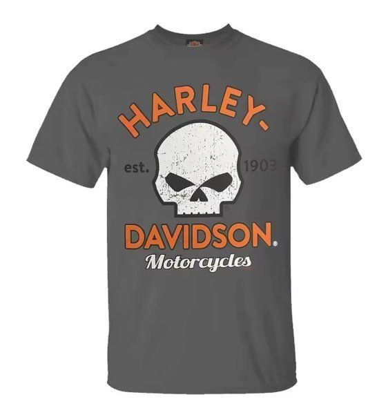 T-shirt: T-shirt Harley-Davidson 2XL crane gris J058 – Nuovo e nell'imballaggio originale da Allens venduto da MADE.IN.ROCK.N.ROLL