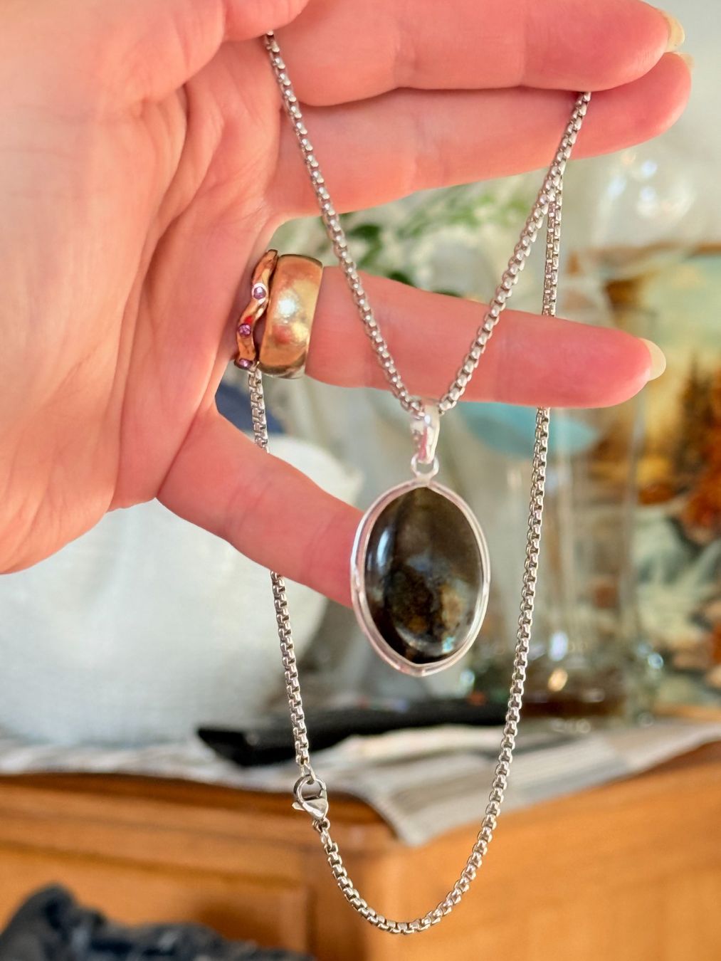 Catenine: Superbe collier Labradorite , neuf! – Nuovo e nell'imballaggio originale da Genève venduto da AGBERG 2