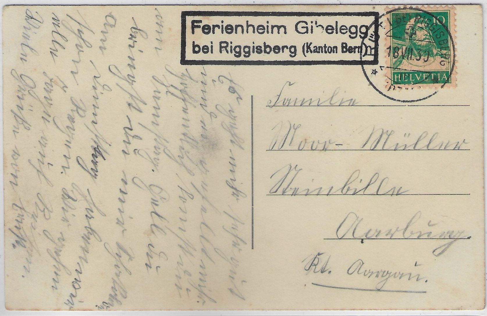 Ansichtskarten: Ferienheim Gibelegg bei Riggisberg – Gebraucht aus Ettingen von Kartenplanet 1