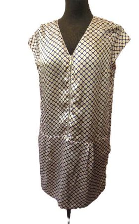 ca. Gr. 42 kurzes Kleid Goldton blau Glanz