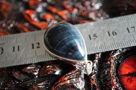 Blaues Tigerauge   natur  Silber 925 Silber  Anhänger