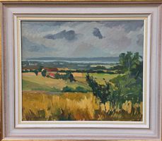 Louis PERROCHON (1904-2008) beau paysage vue depuis Vich