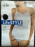 Spaghettiträgerhemd LifeStyle Timeless schwarz, mit Spitze
