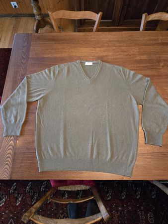 Pullover uomo Andrè Maurice cashemere verde oliva