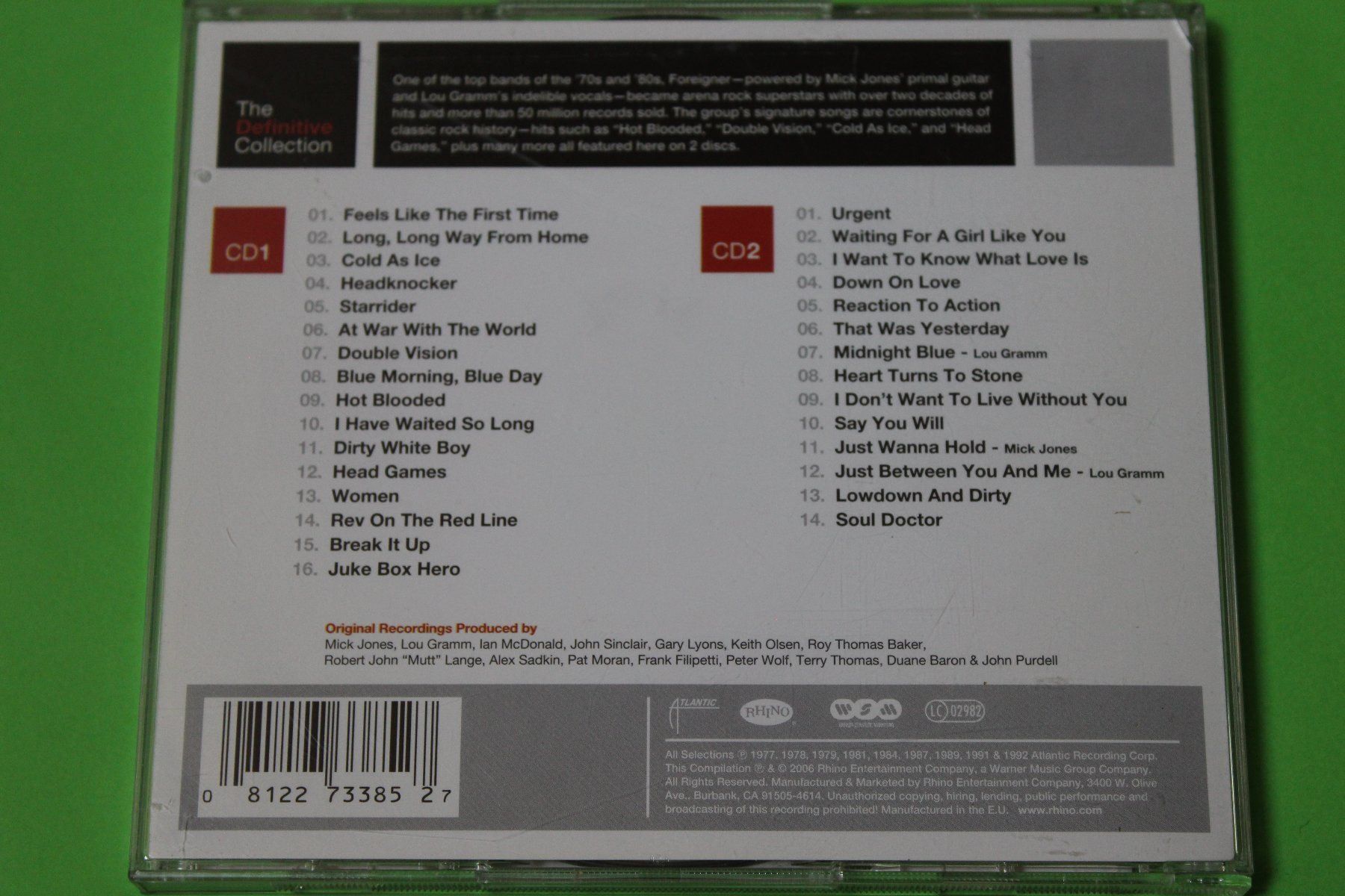 CD: FOREIGNER - THE DEFINITIVE COLLECTION 2CD 2006 vergriffen – Usato da Tübach venduto da JamesStone 2
