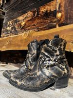 Cowboy Stiefeletten Leder Schlangenprint Gr. 39