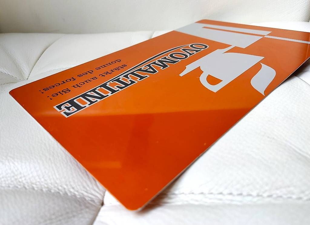 Ovomaltine Insegne: OVOMALTINE Schild / Aluminium glanz – Usato da Lachen SZ venduto da PizBuin35 1