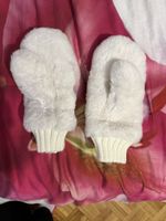 Moufles d'hiver fausse fourrure blanc taille unique